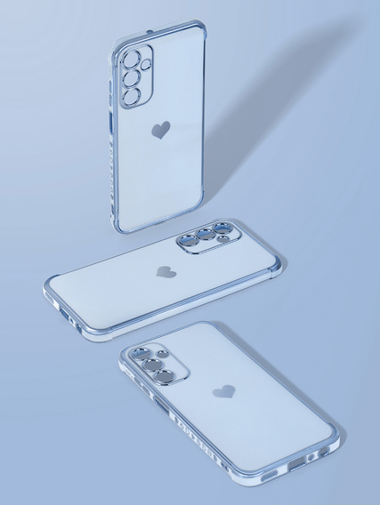 Η θήκη για το Samsung Galaxy A26, Electro heart, μπλε + γυαλί 9H