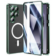Μαγνητική θήκη MagSafe Dual Glass για Samsung Galaxy S25 Ultra, πράσινη