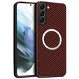 Θήκη για Samsung Galaxy S21, Magsafe Slim Carbon, κόκκινη