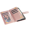 θήκη πτερύγιο για Samsung Galaxy S25 Edge, Rhombus Crossbody Leather, ροζ rose gold