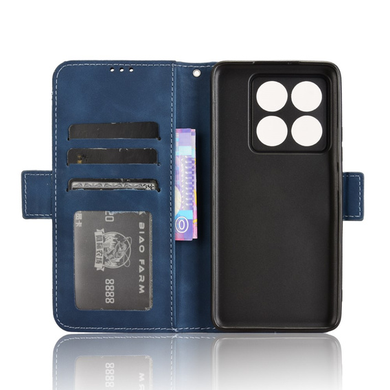 Θήκη με πτερύγιο για Xiaomi 14T, Card Slot, σκούρο μπλε