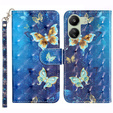 Θήκη με πτερύγιο για Xiaomi Redmi 13C / Poco C65, Wallet, Butterflies μπλε