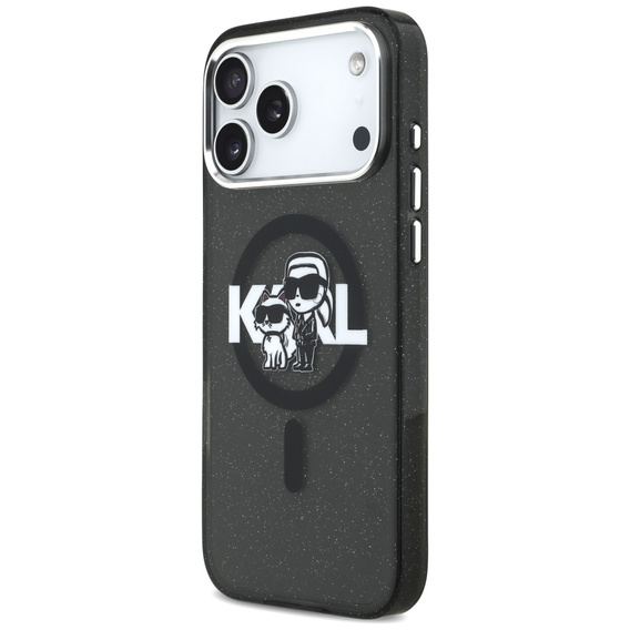 Θήκη Karl Lagerfeld IML Glitter Karl & Choupette Sketch Logo MagSafe για iPhone 17 Pro Max