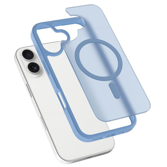 Θήκη Matt για iPhone 17, για MagSafe, ημιδιαφανές μπλε