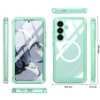 Θήκη για Samsung Galaxy S25 FE, Shockproof, με γυαλί, για MagSafe, πράσινη