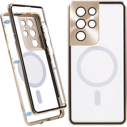 Μαγνητική θήκη MagSafe Dual Glass για Samsung Galaxy S21 Ultra, χρυσή