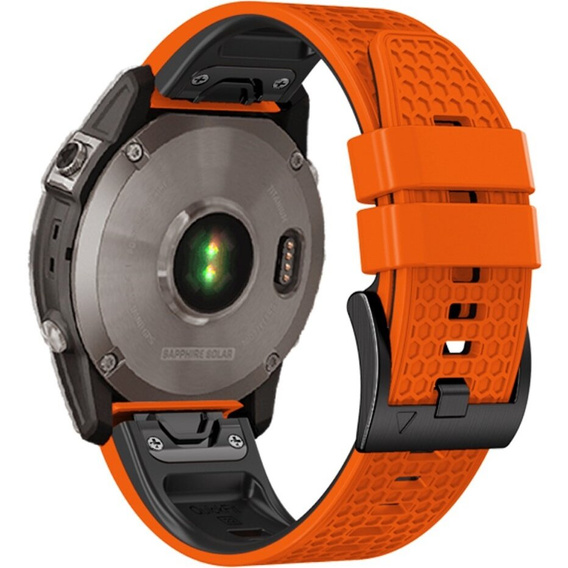 Λουράκι σιλικόνης για Garmin Fenix 7 / Forerunner 965 / 955 / 945 / 935, πορτοκαλί  / Μαύρο 