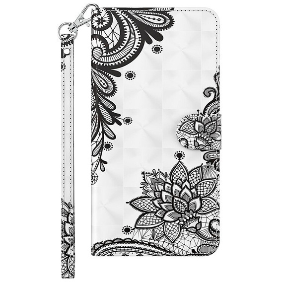Θήκη με πτερύγιο για Xiaomi Redmi 13C / Poco C65, Wallet, Lace Flower λευκή