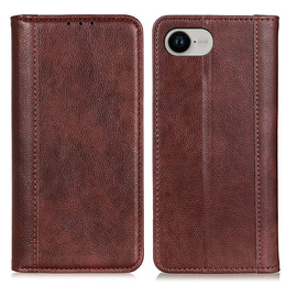 Θήκη για Iphone 16E, Wallet Litchi Leather, καφέ
