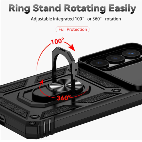 Θήκη με βάση και προστατευτικό φακού για Samsung Galaxy S26 Plus, μαύρη
