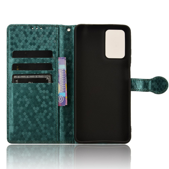 θήκη πτερύγιο για Motorola Moto G24 / G24 Power / G04, Wallet Rhombus, πράσινη