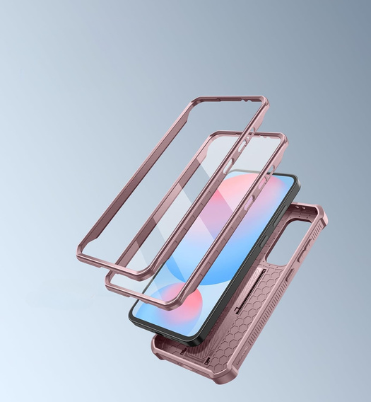 Θωρακισμένη θήκη για Samsung Galaxy S24 FE, Dexnor Full Body (Two Frames), ροζ rose gold