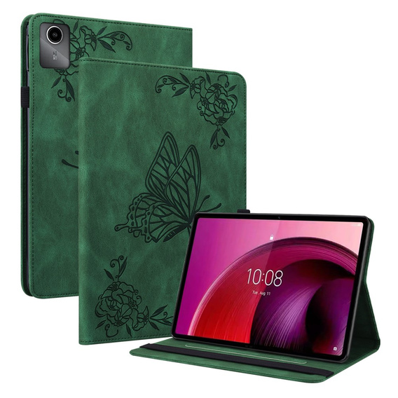 θήκη για το Lenovo Tab M11, Butterfly, πράσινη