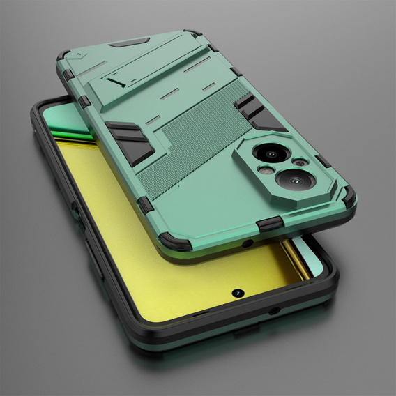 Θήκη για Realme C67, Military kickstand, πράσινη