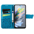 Θήκη με πτερύγιο για Motorola Moto G15 / Motorola Moto G15 Power, Butterfly, μπλε