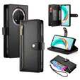 Θήκη με πτερύγιο για Honor Magic 7 Lite, Wallet Zipper Pocket, μαύρη