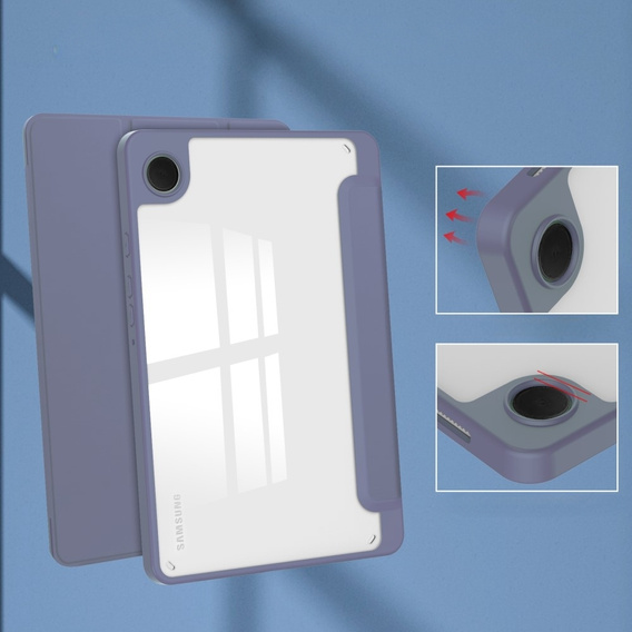 Θήκη για Samsung Galaxy Tab A9, Smartcase Hybrid, με χώρο για γραφίδα, μωβ