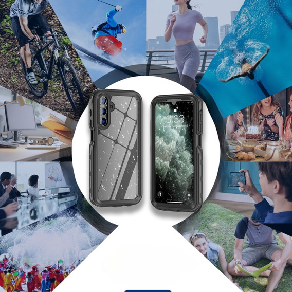 Αδιάβροχη θήκη IP68 για Samsung Galaxy A15 5G, Redpepper, μαύρη