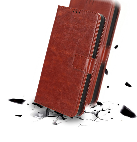 Θήκη με πτερύγιο για Realme 14 5G / Realme 14T 5G, Crazy Horse Wallet, καφέ