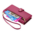 Θήκη με πτερύγιο για Samsung Galaxy S25, Wallet Zipper Pocket, κόκκινη