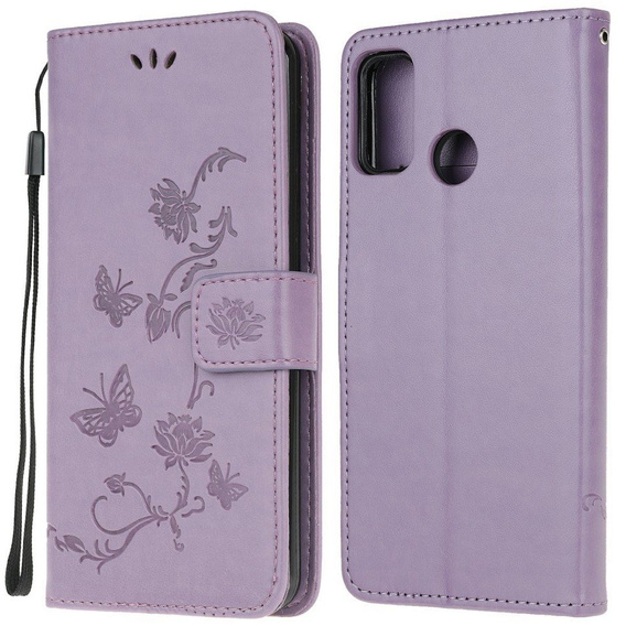 Θήκη με πτερύγιο για Motorola Moto G10 / G30, Butterfly, μπλε