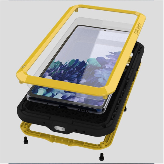 Love Mei Θήκη για Samsung Galaxy S20 FE 4G/5G, armored with glass, κίτρινη