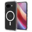Θήκη MagSafe Spigen για Google Pixel 9A, Ultra Hybrid, διαφανής / λευκή + Μετριασμένο γυαλί 9H