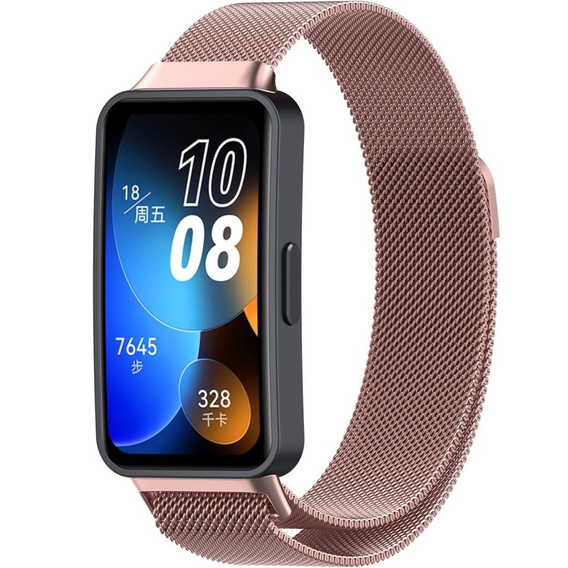 Bransoleta Milanese do Huawei Band 8, Różowa