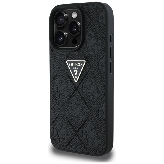 Θήκη Guess Grained Hot Stamp 4G Triangle Metal για iPhone 16 Pro Max