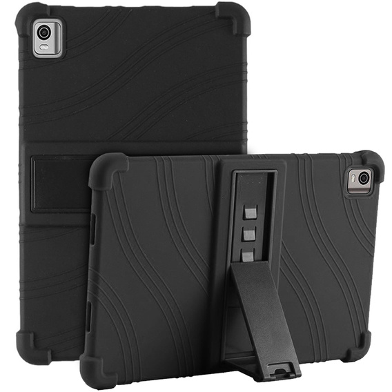 Θήκη σιλικόνης για Nokia T21, Impact, θωρακισμένη, μαύρη
