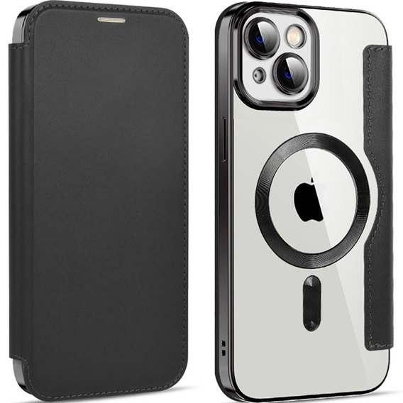 Θήκη με πτερύγιο για iPhone 14, RFID Wallet MagSafe CamShield, μαύρη