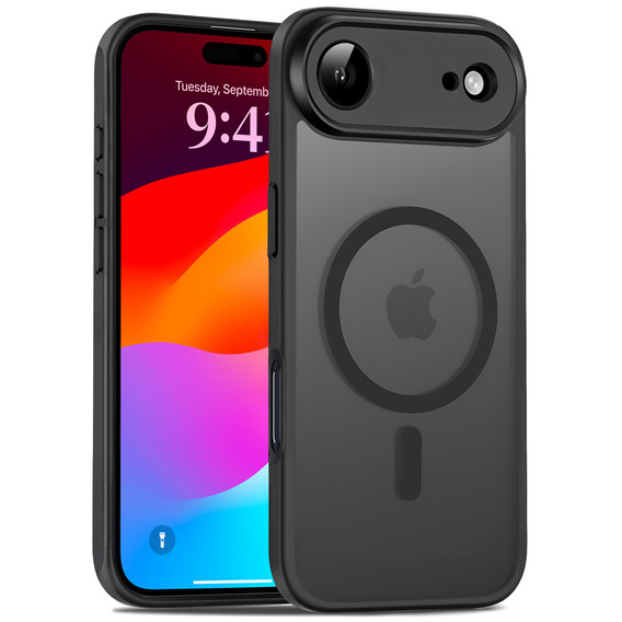 Ματ θήκη για iPhone Air, για MagSafe, με προστασία κάμερας, μαύρο ματ