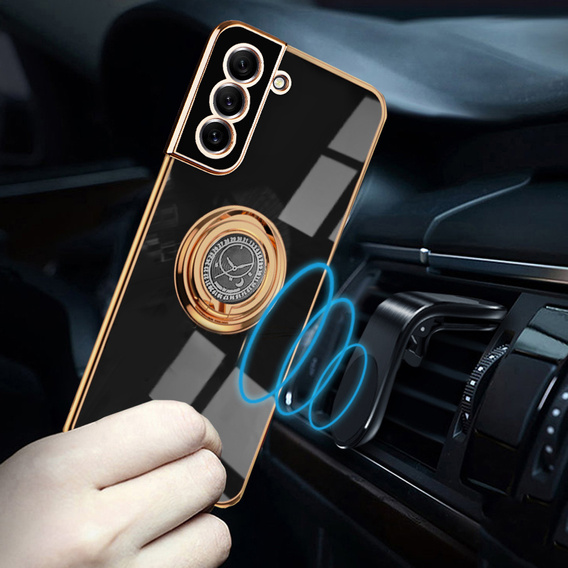 Θήκη για Samsung Galaxy S21 FE, Electro Ring, μαύρη