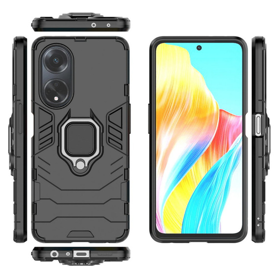 Θήκη για Oppo A98 5G, Kickstand Ring, μαύρη