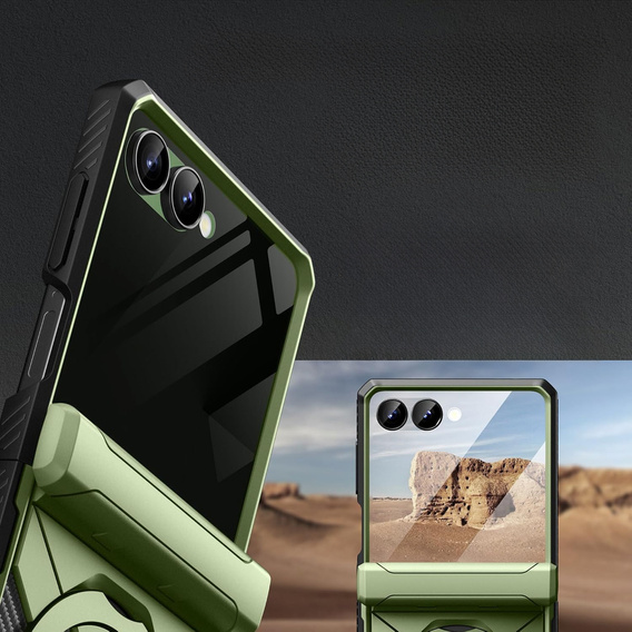Θήκη Tongate MECH με MagSafe για Samsung Galaxy Z Flip7 FE / Z Flip6, πράσινο