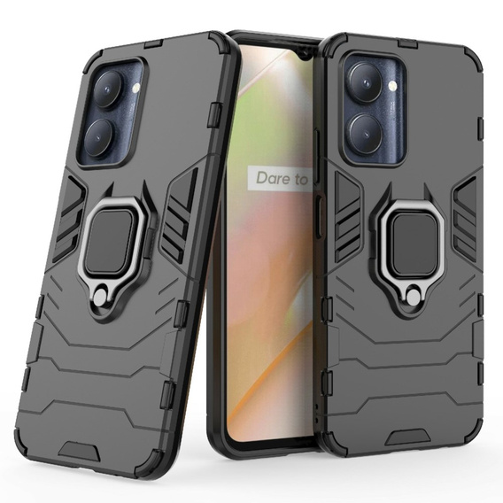 Θήκη για Realme C33, Kickstand Ring, μαύρη