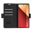 Θήκη για Xiaomi Redmi Note 13 Pro 4G / Xiaomi Redmi Note 14S / Xiaomi Poco M6 Pro 4G, ERBORD Glossy Litchi, πορτοφόλι με πτερύγιο, μαύρη