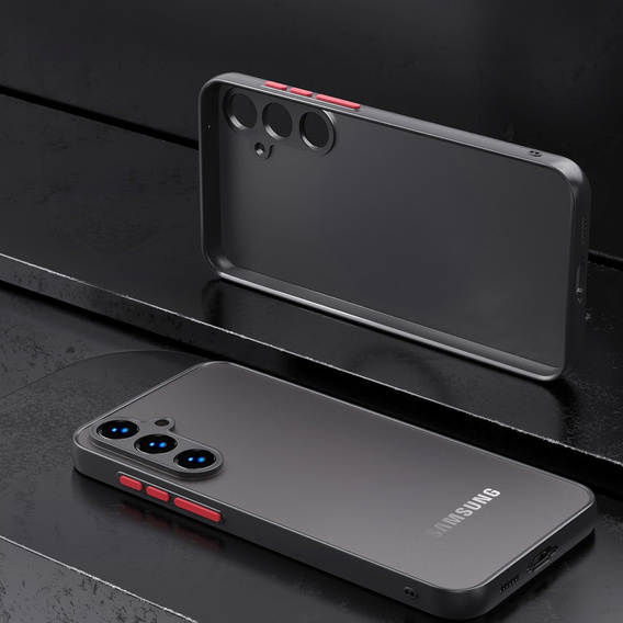 θήκη σιλικόνης για Samsung Galaxy S25, με προστασία κάμερας, διαφανής / μαύρη + γυαλί 9H, μετριασμένο