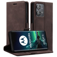Θήκη για Motorola Edge 40 Neo, ERBORD Vintage, πορτοφόλι με πτερύγιο, καφές