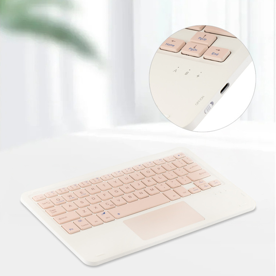Θήκη πληκτρολογίου Bluetooth με touchpad για Lenovo Tab K11 Plus - ροζ