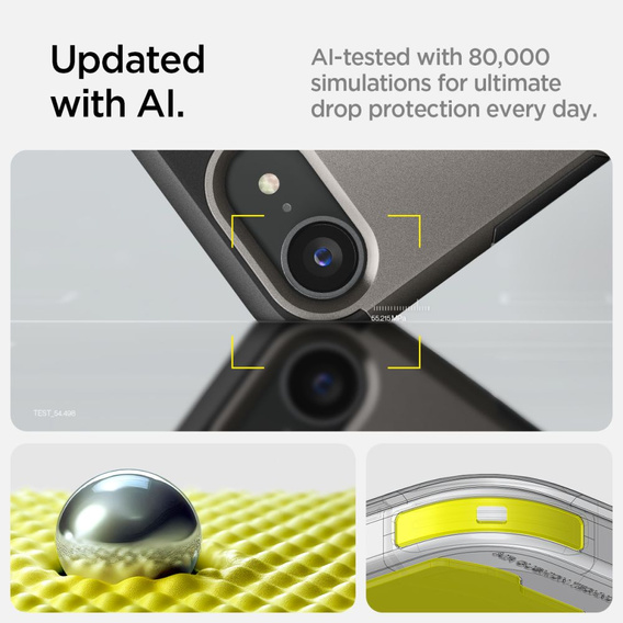 θήκη Spigen για iPhone 16E, Tough Armor Mag Mag MagSafe, γκρι + μετριασμένο γυαλί 9H