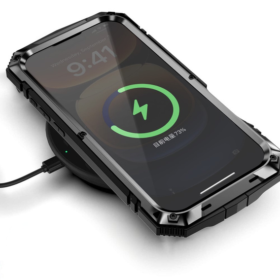 Θωρακισμένη θήκη για iPhone 16 Pro, R-JUST, μαύρη