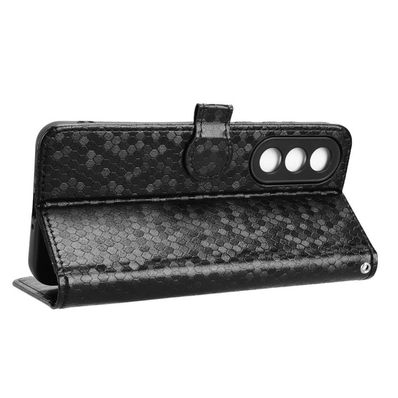 θήκη πτερύγιο για OnePlus Nord 5, Wallet Rhombus, μαύρη