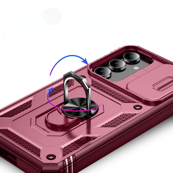 Θήκη για Samsung Galaxy S23 FE, CamShield Slide, ροζ / κόκκινο