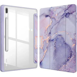 Θήκη για Samsung Galaxy Tab S10 FE+ Plus, Smartcase Hybrid, με χώρο για γραφίδα, Marble μωβ
