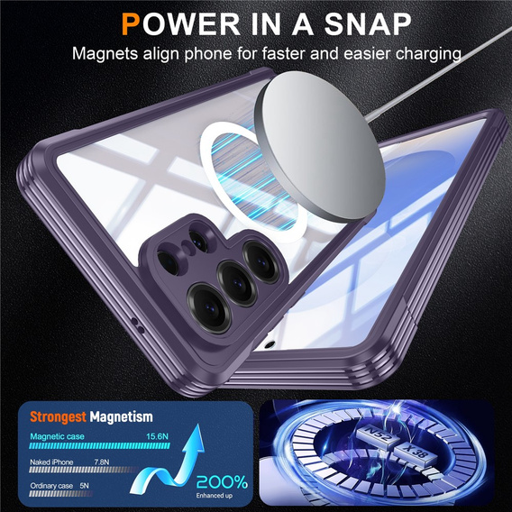 Θήκη Shockproof με γυαλί, για MagSafe για Samsung Galaxy S26 Ultra