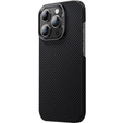 θήκη BENKS Kevlar για iPhone 15 Pro Max, Carbon Fiber, μαύρη