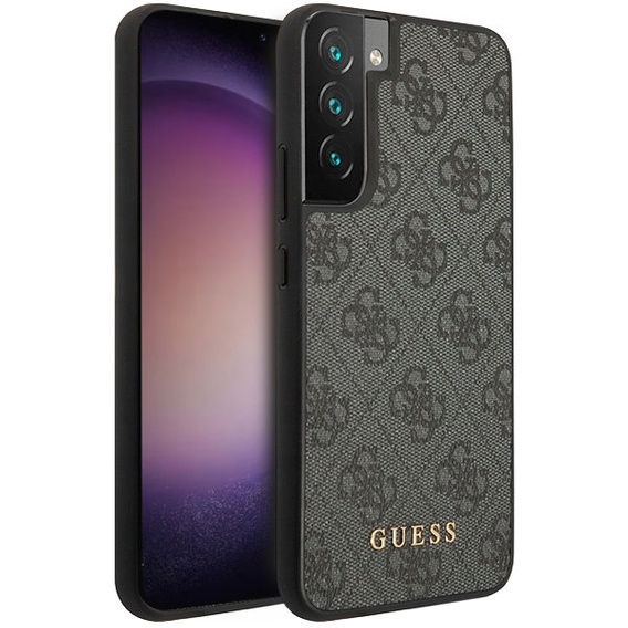 GUESS Θήκη για Samsung Galaxy S23, 4G Metal Gold Logo, γκρι