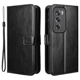 Θήκη με πτερύγιο για Oppo Reno 12, Crazy Horse Wallet, μαύρη