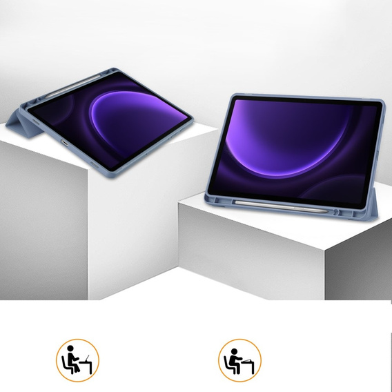 Θήκη για Samsung Galaxy Tab S10 Lite / S10 FE / S9 FE, Smartcase με χώρο για γραφίδα, μωβ